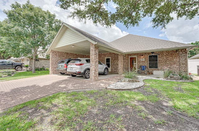 ranch-style house with a carport