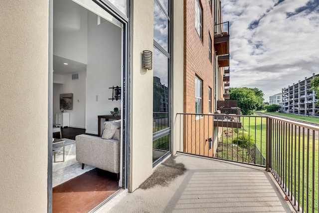 balcony featuring visible vents