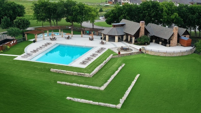 view of pool featuring a pergola