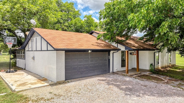 view of garage