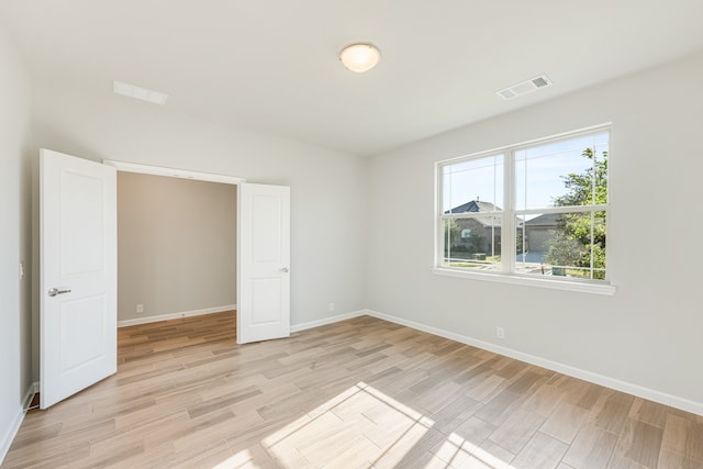 interior space with light hardwood / wood-style floors