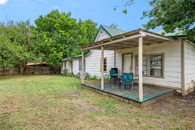 view of yard featuring a deck