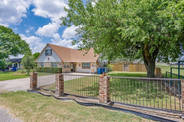 view of front of house with a front lawn and a porch