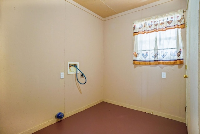 laundry room featuring washer hookup