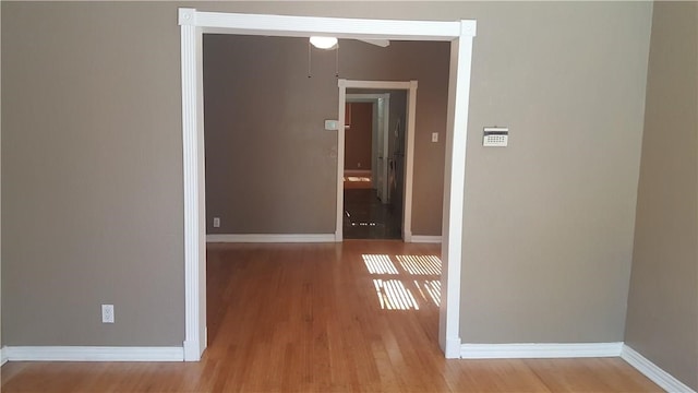 hall featuring light hardwood / wood-style flooring