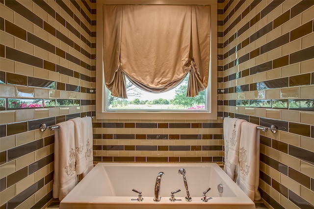 bathroom featuring a bath