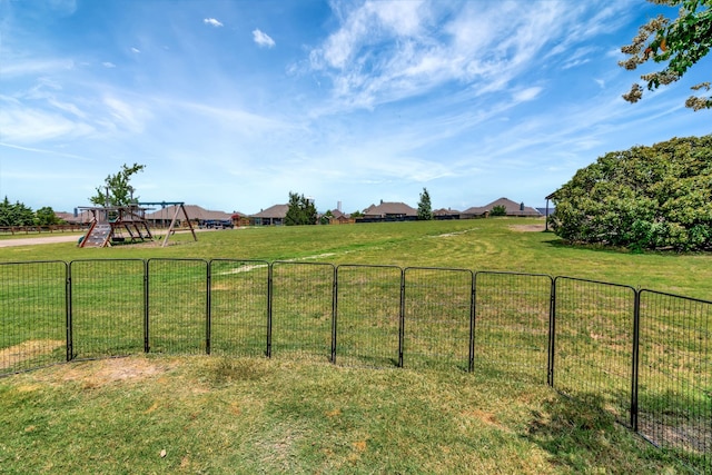 view of yard featuring a playground