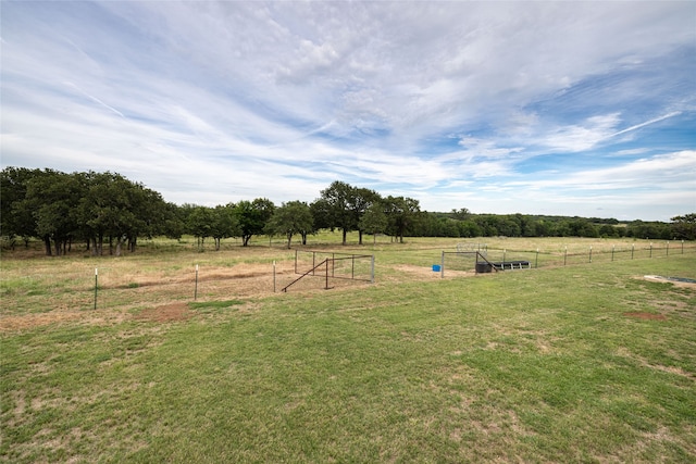 view of yard featuring a rural view