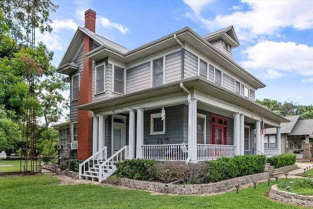 view of front of home with covered porch