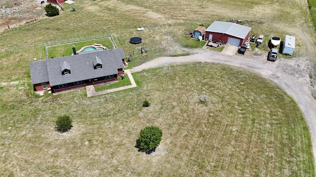 drone / aerial view with a rural view