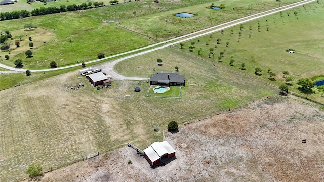 bird's eye view with a rural view