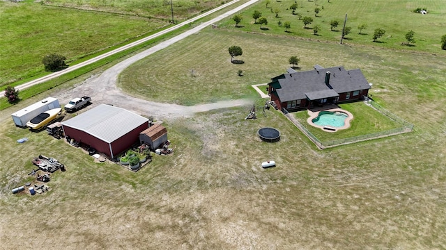 bird's eye view with a rural view