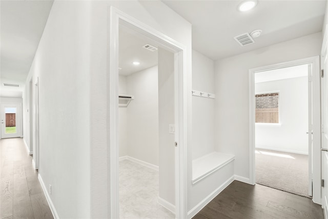 hall featuring light hardwood / wood-style floors