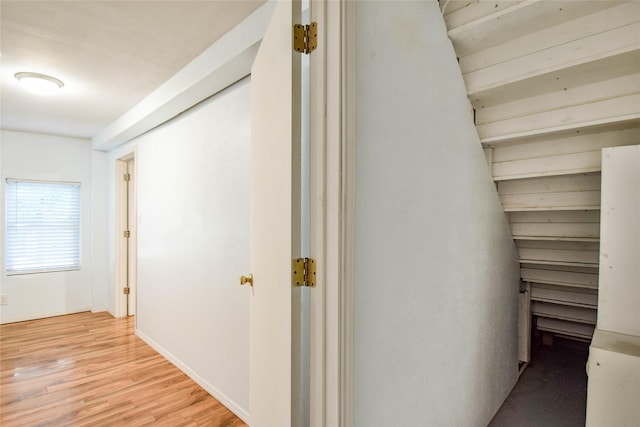 hall featuring light hardwood / wood-style floors