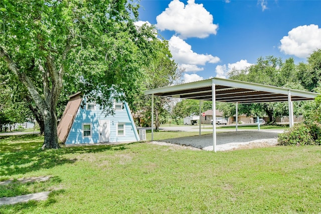 exterior space featuring a carport