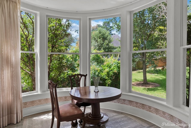 sunroom with plenty of natural light