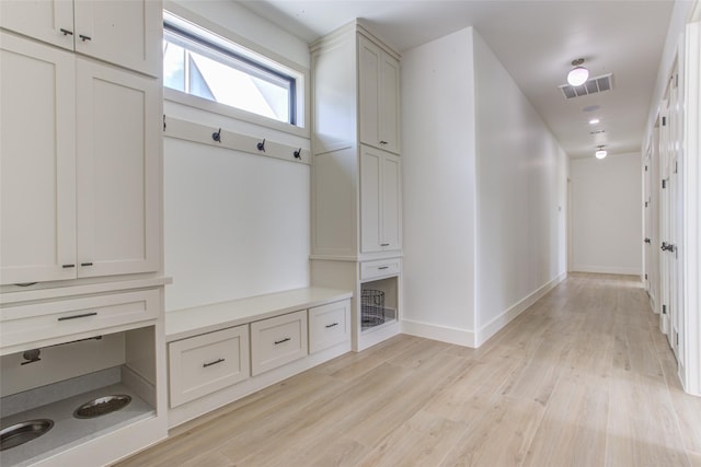 mudroom featuring light wood-type flooring