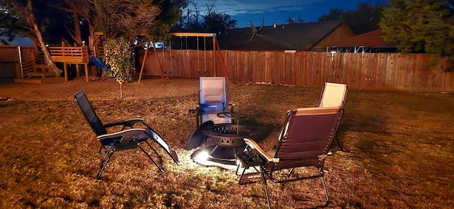 view of yard featuring a playground