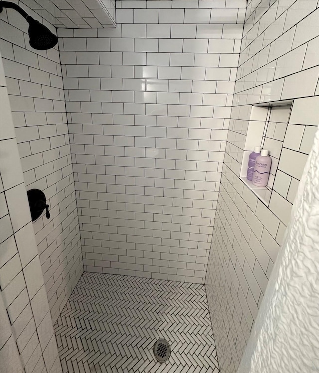 bathroom featuring a stall shower