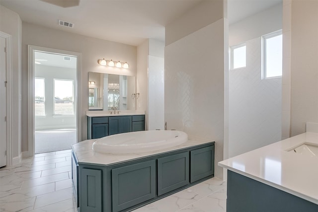 bathroom with vanity and a healthy amount of sunlight