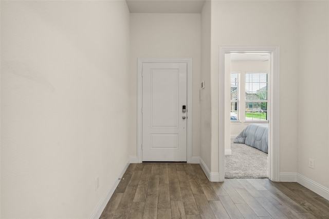 interior space with hardwood / wood-style flooring