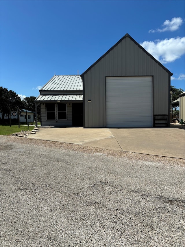 view of garage