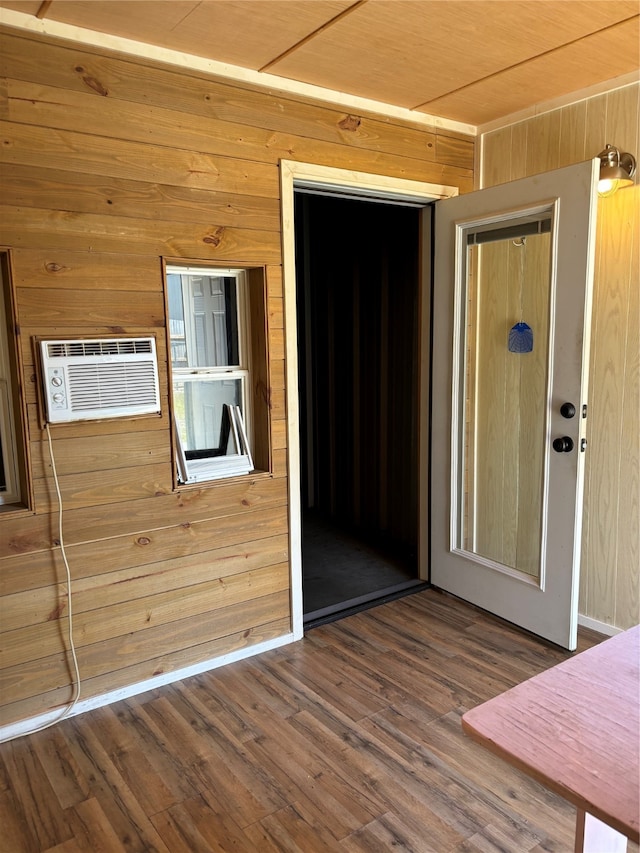 entrance to property with a wall mounted air conditioner