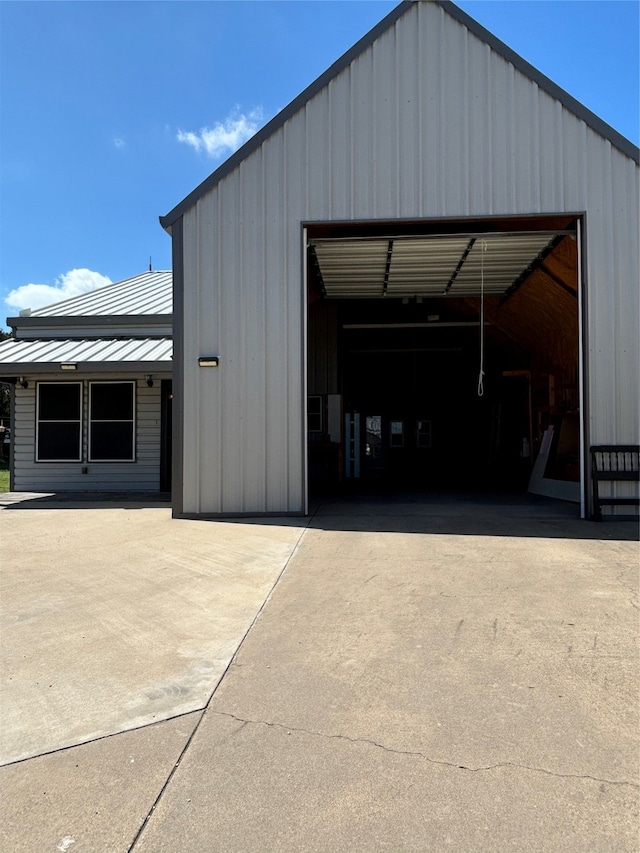 view of garage