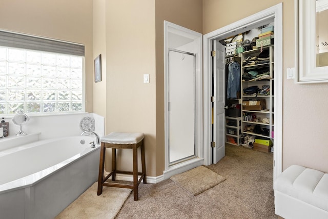 bathroom with plus walk in shower