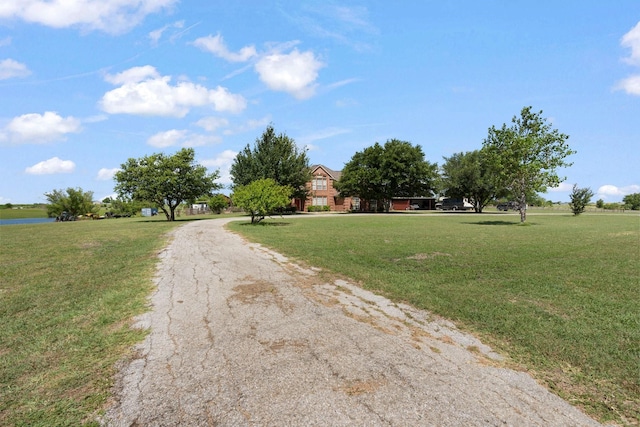 view of street featuring a water view