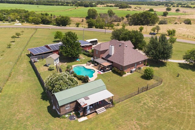 aerial view with a rural view