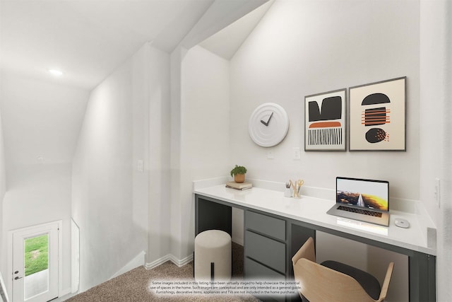 bathroom featuring vaulted ceiling