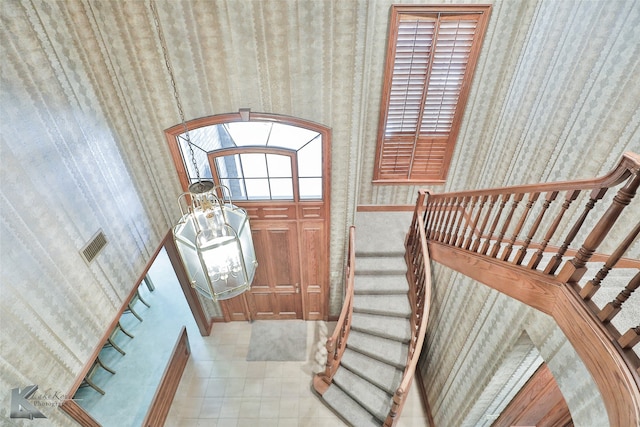 interior space with tile patterned floors