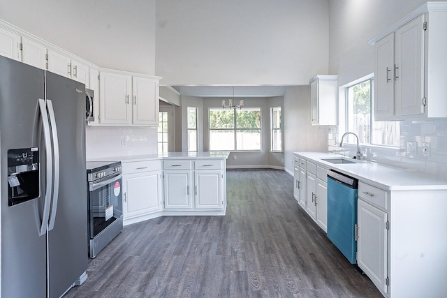 kitchen featuring sink, white cabinets, and stainless steel appliances