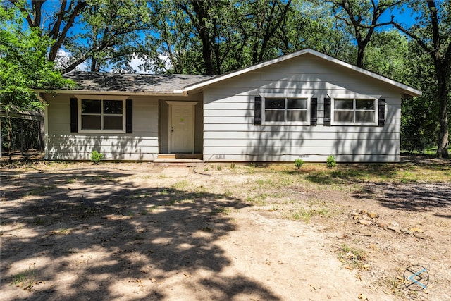 view of single story home