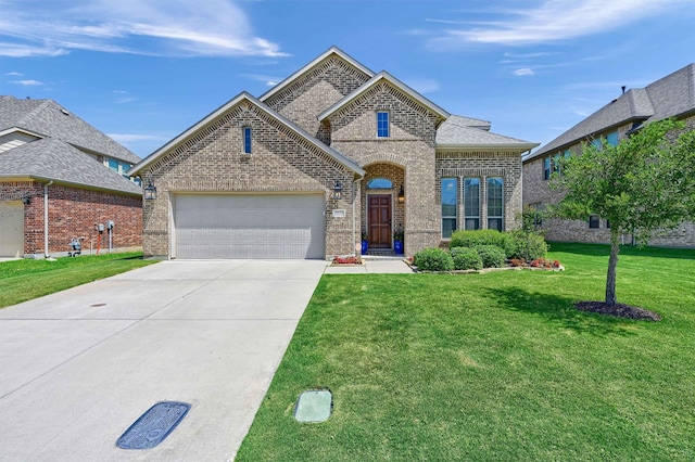 view of front of home featuring a front lawn