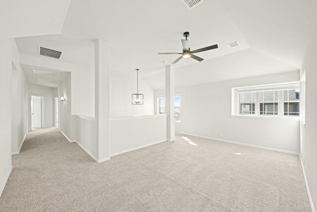 12736 Ruger Rd, Godley, TX 76044 - unfurnished room with carpet floors, a ceiling fan, visible vents, and a healthy amount of sunlight