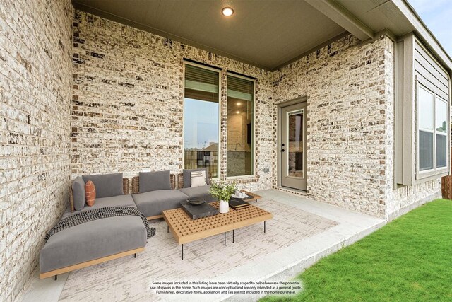 view of patio with an outdoor hangout area