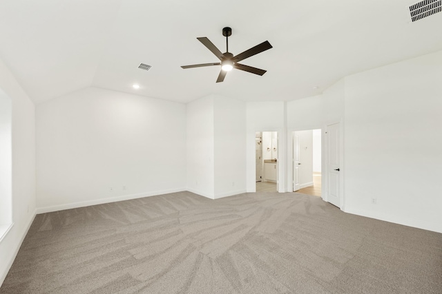 2500 Fischer Ln, Mansfield, TX 76063 - carpeted empty room with ceiling fan and vaulted ceiling