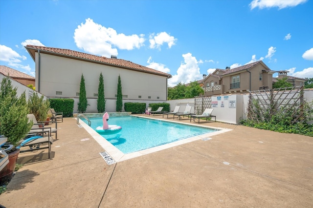 view of pool with a patio area