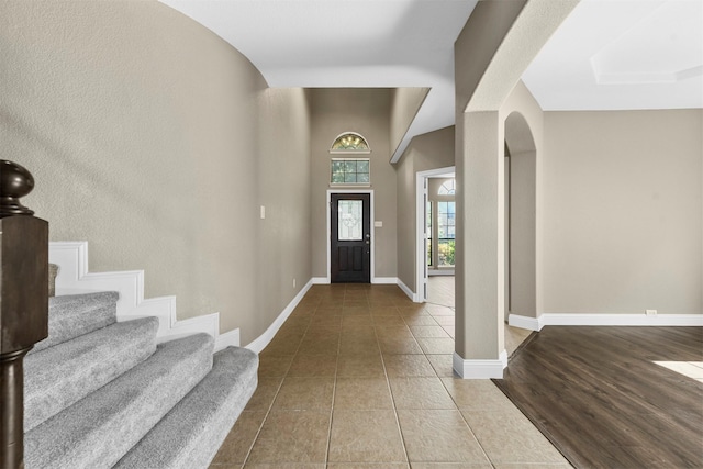 view of tiled entrance foyer