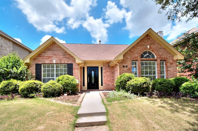 view of front facade with a front yard