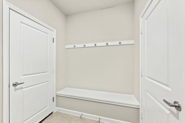 mudroom featuring light tile patterned floors