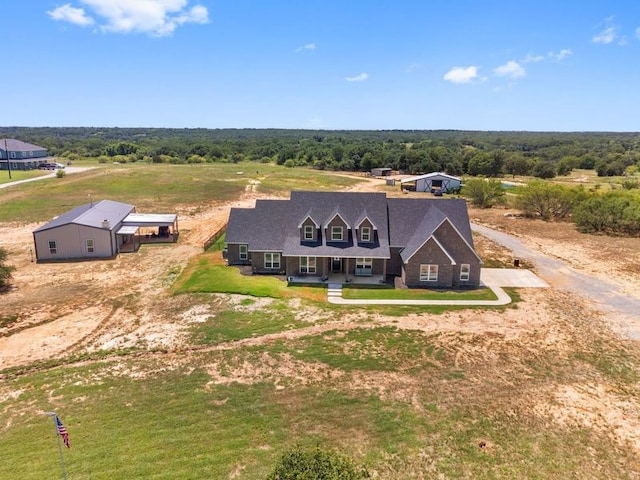 aerial view featuring a rural view