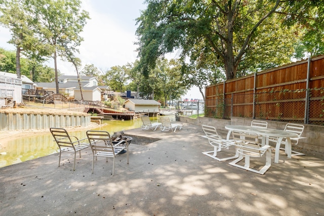 view of patio with a wooden deck