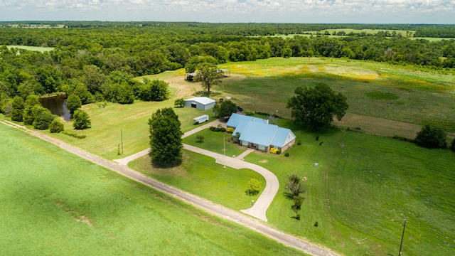 aerial view featuring a rural view