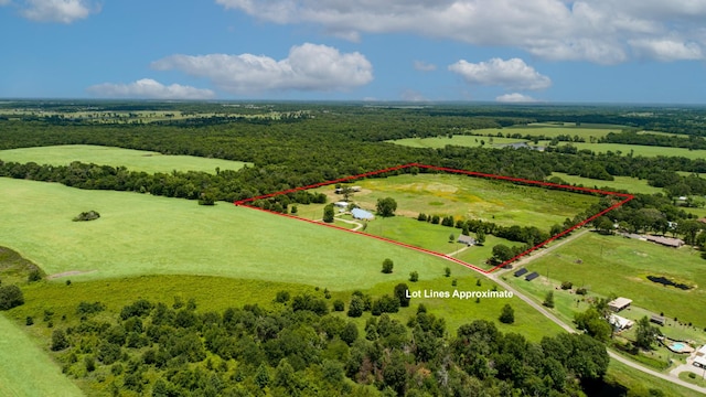 bird's eye view with a rural view