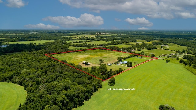 aerial view with a rural view