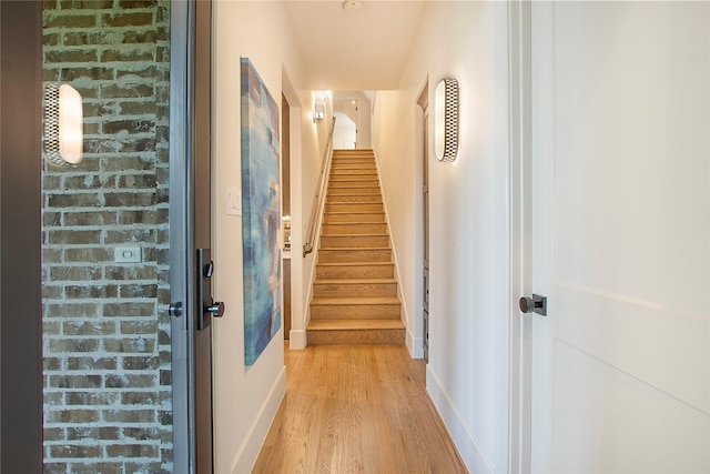 hallway featuring light wood-type flooring