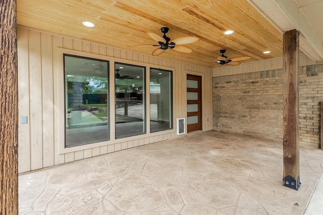 view of patio with ceiling fan